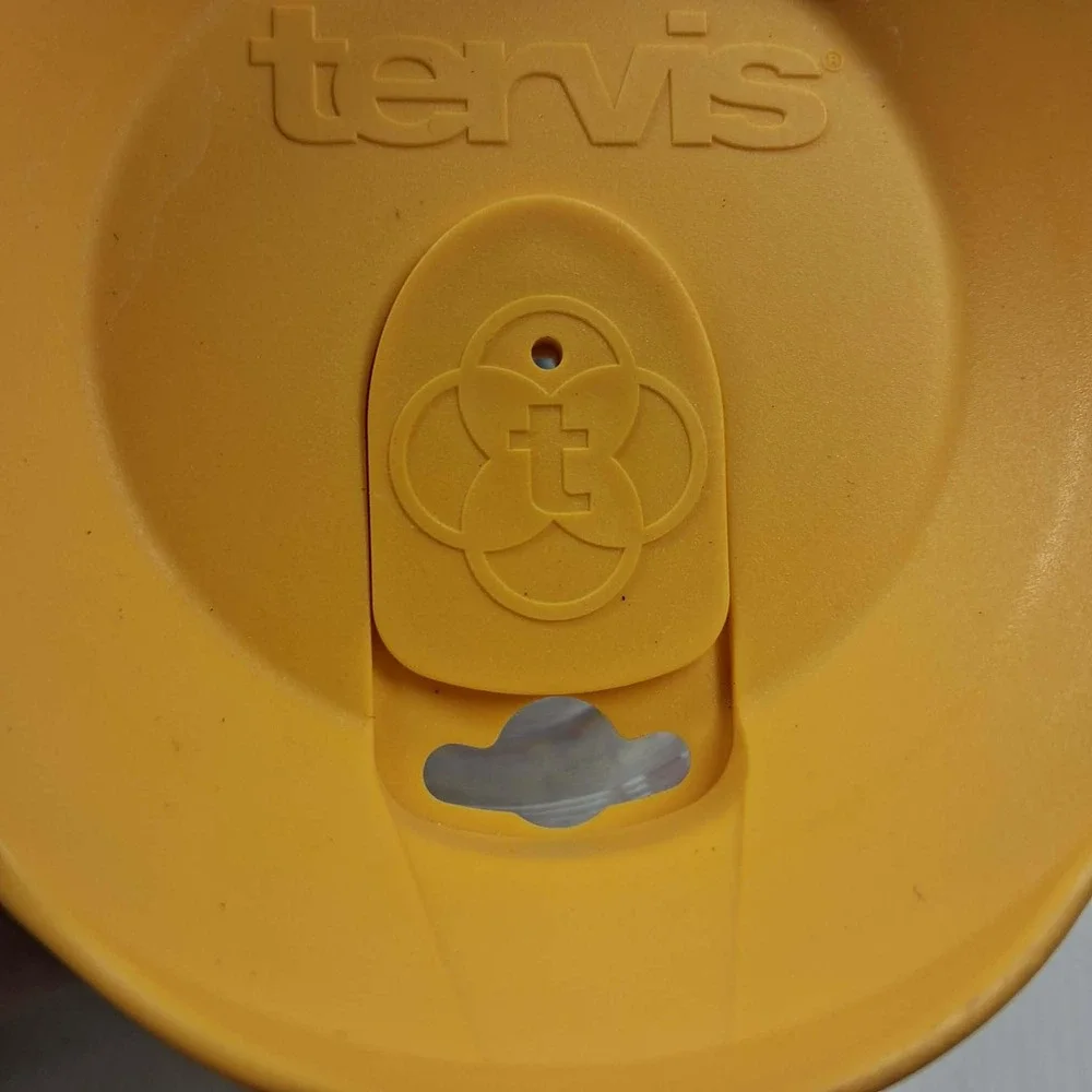Tervis 24oz Insulated Tumbler Paisley Floral Clear Yellow Travel Lid Made in USA